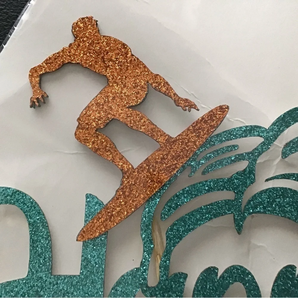 Happy Birthday Cake Topper - Surfer theme. BRAND NEW